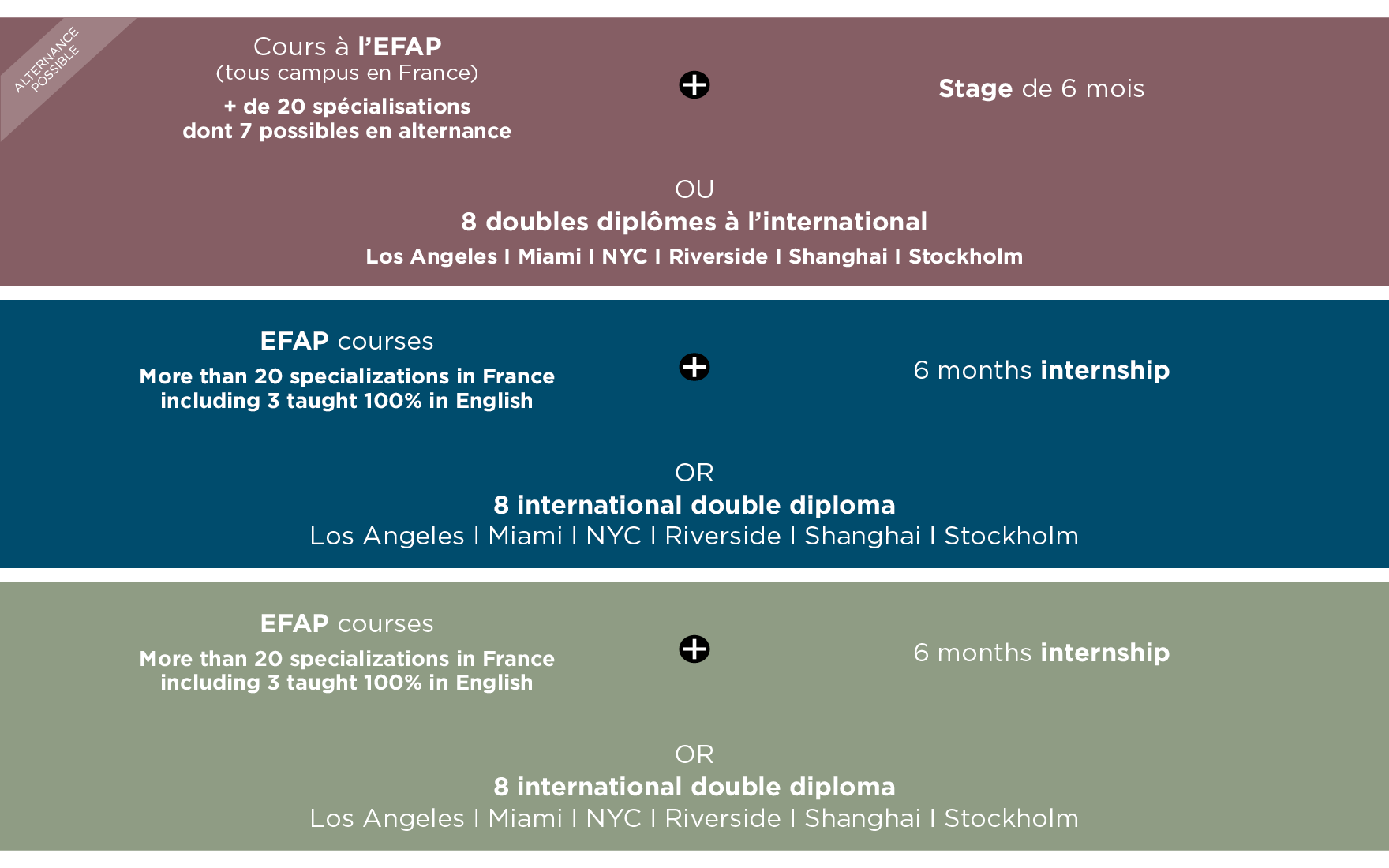 Schéma des études EFAP : formation communication année 5