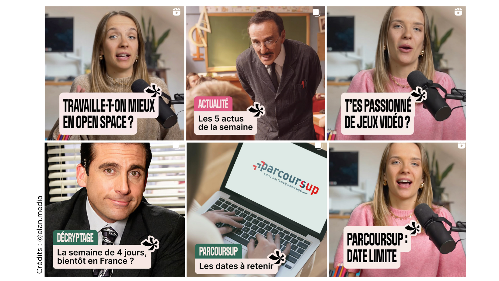 Miniature des posts sur les réseaux sociaux du média Elan