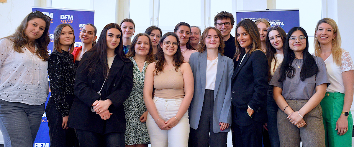 Etudiants de l'école de communication EFAP Bordeaux chez BFMTV