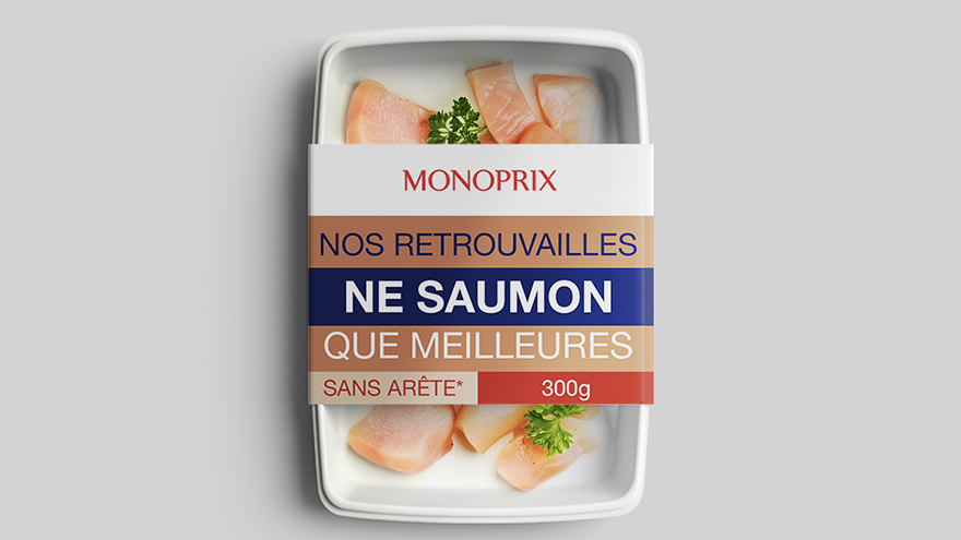 Ecole de communication EFAP: création publicitaire saumon Monoprix